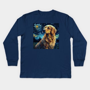 Golden Retriever Painting Kids Long Sleeve T-Shirt